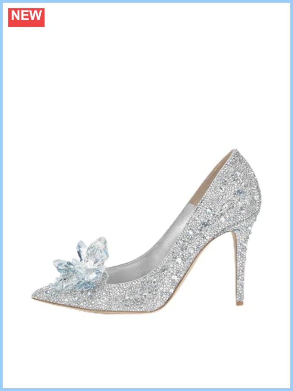 Crystal Rhinestone Pointed Toe Stiletto Heels Clear Pumps